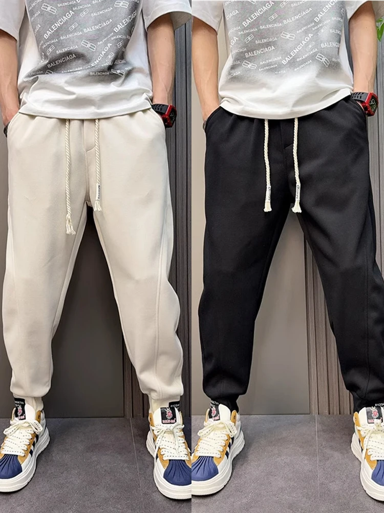 

Мужские повседневные брюки American Sle, осенняя новинка, свободные прямые брюки с широкими штанинами, длинные брюки в стиле Harlan для молодежи