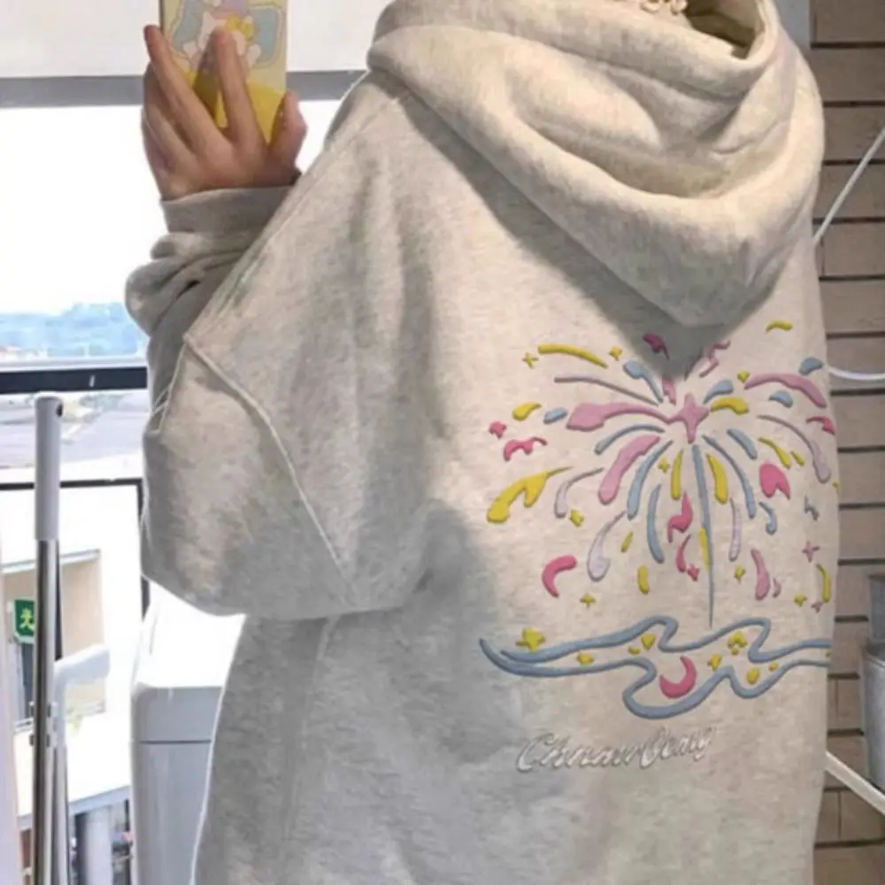 

Повседневная женская утолщенная толстовка с буквенным принтом, свободная толстовка с капюшоном больших размеров с длинными рукавами, корейский пуловер для пары