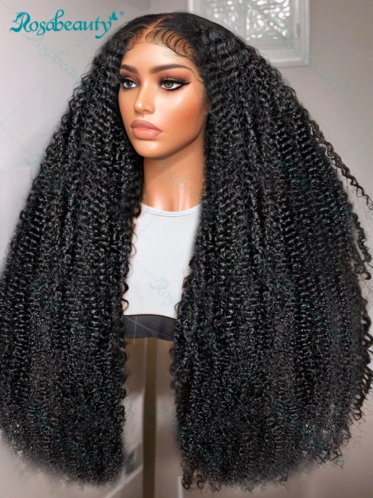 13x6 Kinky Curly 4C Edges HD Lace Frontal Wig Human Hair Deep Curly 13x4 Transparent Lace Front Wigs 30Inch Glueless Closure Wig