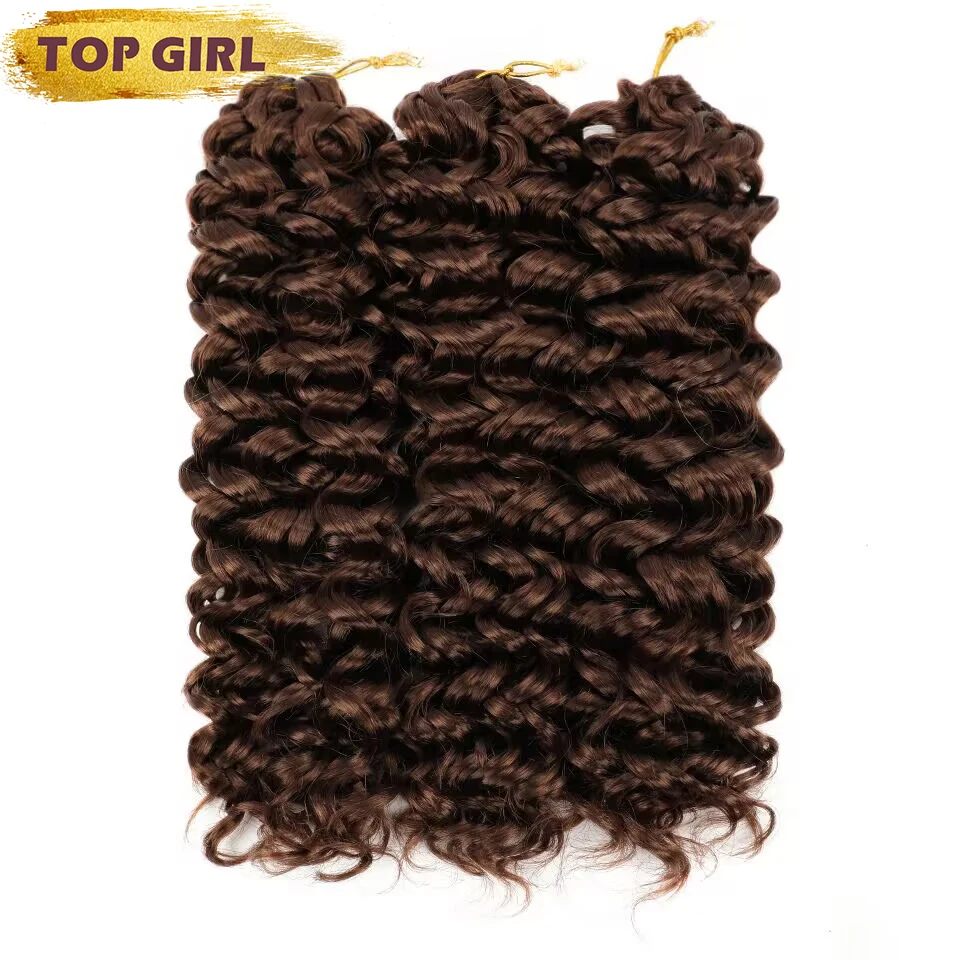 Sintético GoGo onda Crochet cabelo para mulheres negras, Bohemian Beach Curl, Onda de água Crochet tranças, Extensões de cabelo, 14"