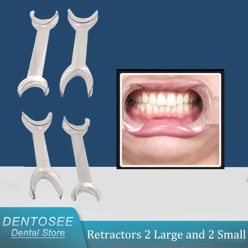 

4pcs Dental Retractor T-Shaped Lip Retractors Double-Headed Intraoral Cheek Lip Retractor for Dental Surgery & Whitening