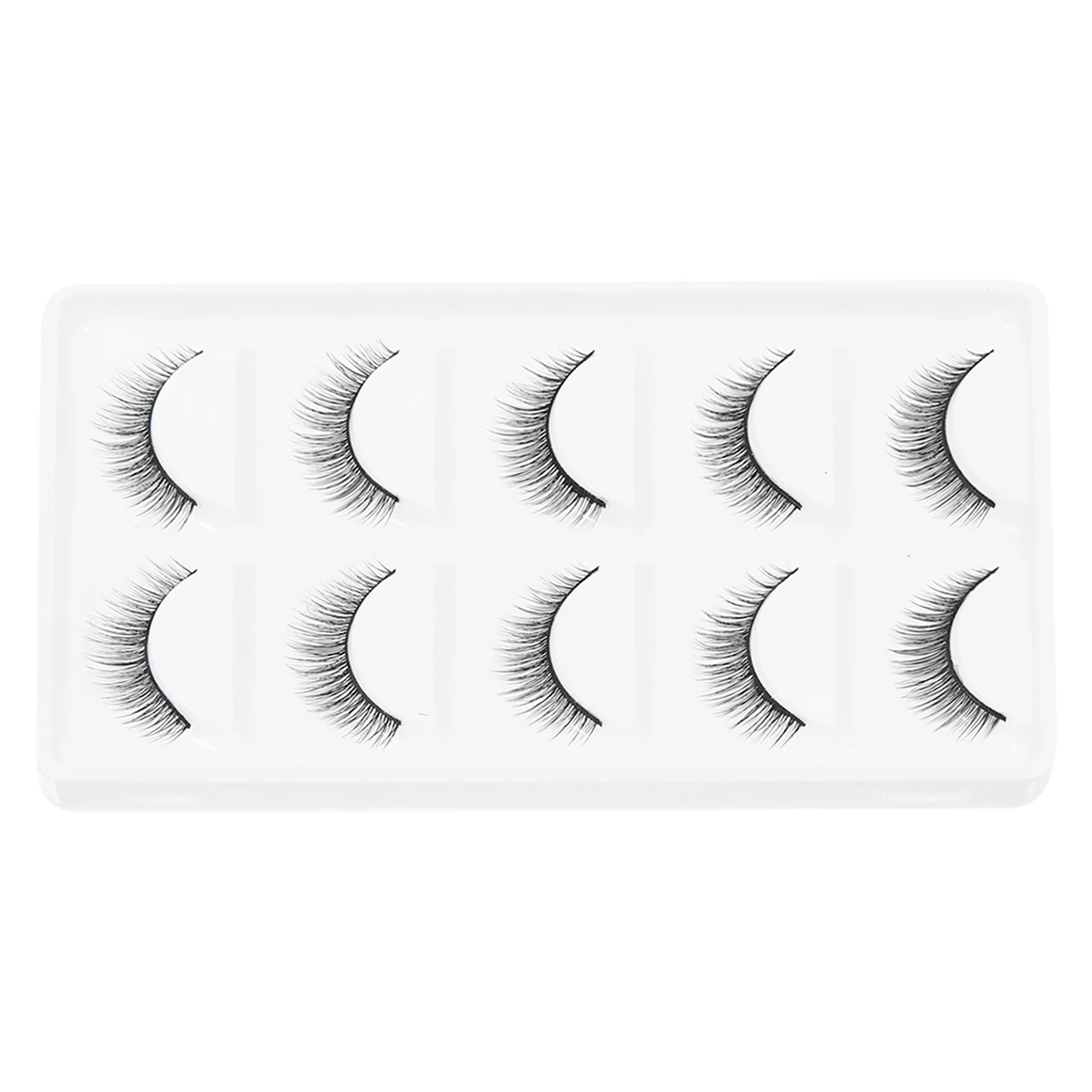 

5 Pairs Short Reusable Artificial Fiber Dense Adjustable Length False Eyelashes for Daily Party Wedding Photo Shoot Night Out