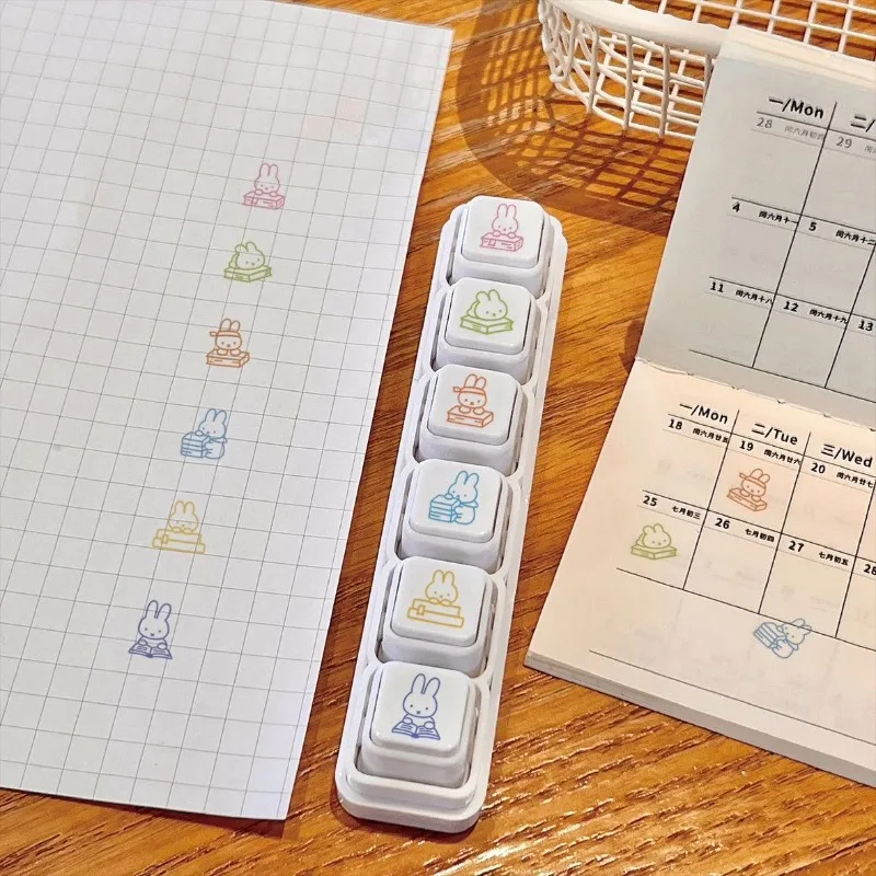 Nieuwe Kawaii Nijntje Leuke Cartoon Afneembare Dagboek Stemmingsopname Decoratief Patroon Handgemaakt Materiaal Student Mannelijke en Vrouwelijke Geschenken