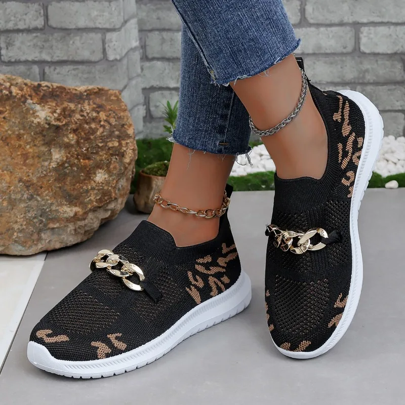 2024 New Summer Fashion Walking Women\'s Flat Shoes Metal Decorative Mesh Comfortable Breathable Casual Sports Shoes NO:026