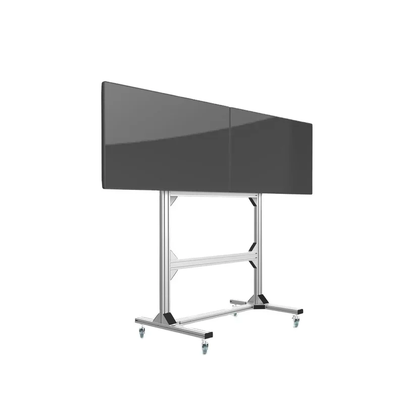 Modern Mobile Multi-screen 2*2 Mobile 4 Screens LED Display for TV Cart TV Floor Stand with Wheels micro adjustable