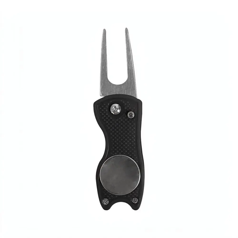 Folding Golf Divot Repairer Pitch Fork Aluminum Alloy Turf Maintenance Accessory Compact Golf Training Aid Sports Equipment