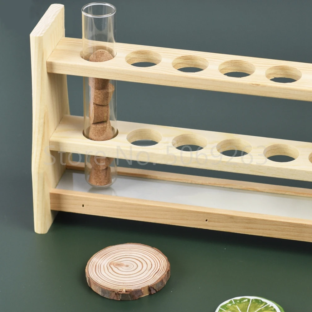 1pcs Lab Wooden test tube 10ml 25ml 50ml 100ml rack colorimetric tube rack with 6 and 12 holes