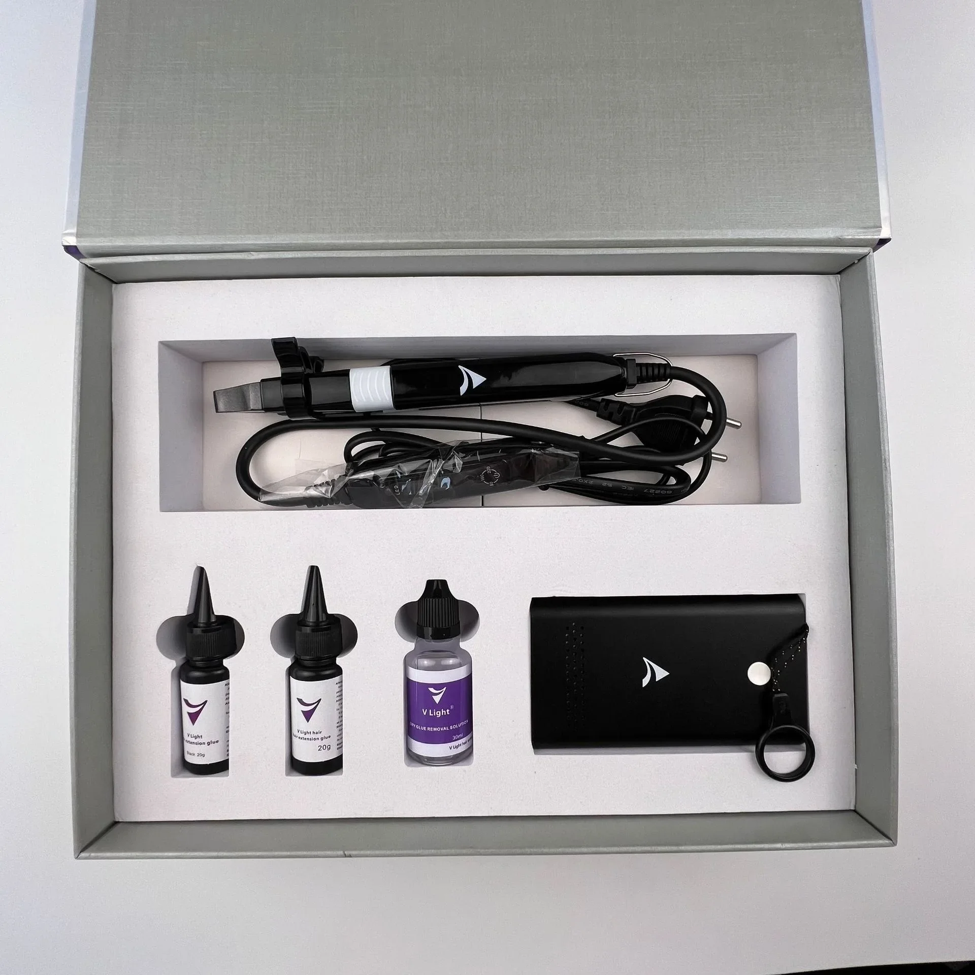 

K V Light Hair Extension Machine UV Light Extensions Kit V-light Glue Glue Remover Solution No-Trace Hair Extensions Tool Kits
