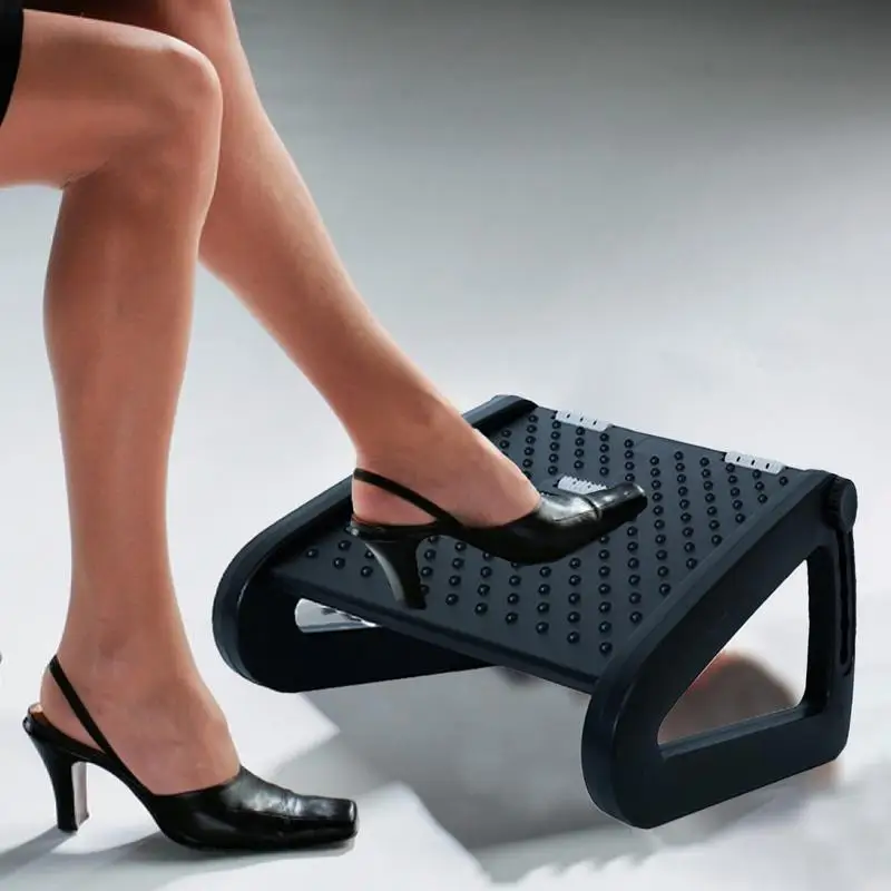 

Under Desk Footrest 6 Heights Adjustable Footrest With Massage Roller Comfortable Foot Stool Home Footrest For Under Desk