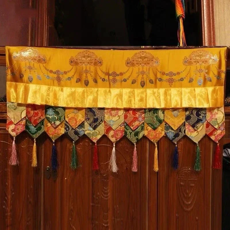 Tibetan Prayer Flag Five-Color Drapery Buddhist Altar Eight Auspicious 1m Curtain Wall Hanging Curtain Buddhist Item Decoration