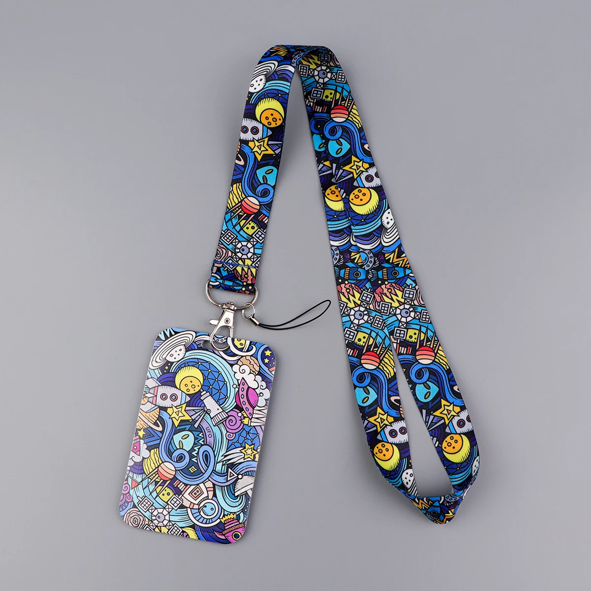 Space Exploration Lanyard For Keychain ID Card Cover Passport Student Cellphone Badge Holder Key Ring Neck Straps Accessories