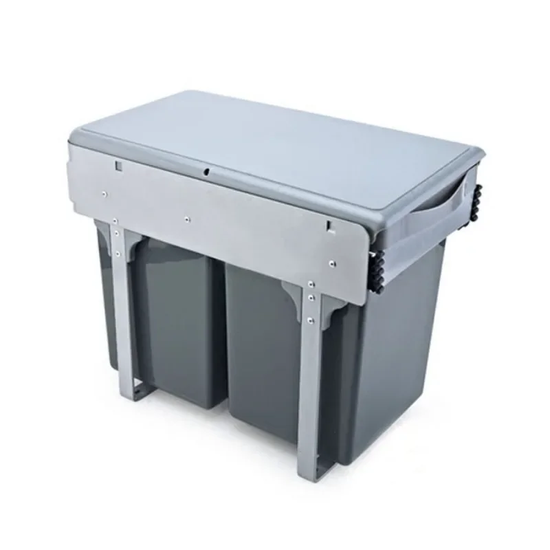 Household kitchen cabinets, sinks, classification, pull-out double bucket square cabinet, hidden embedded garbage bin inside