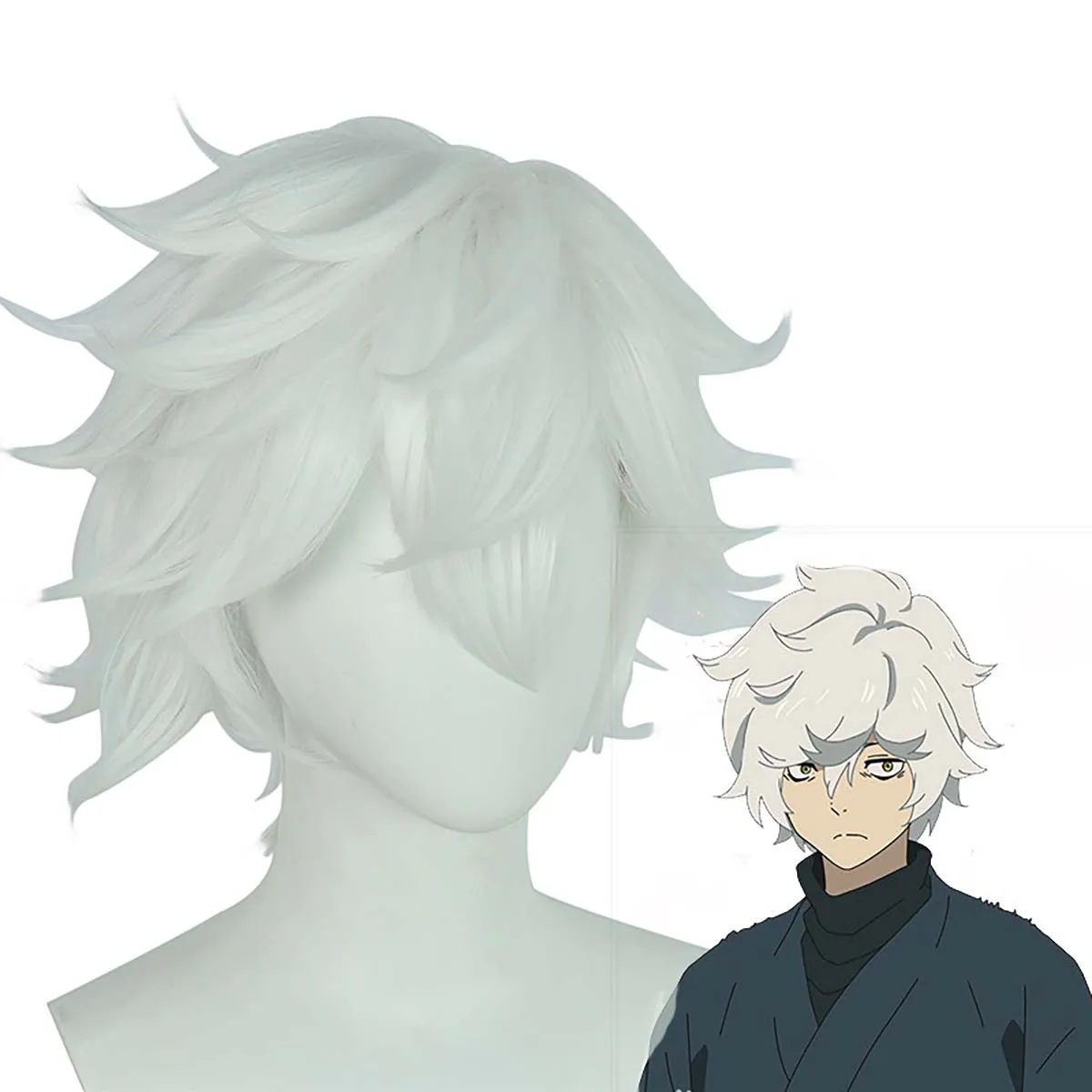 Halloween Costume Props Anime Hells Paradise Jigokuraku Cosplay Gabimaru Cosplay White Wig For Men
