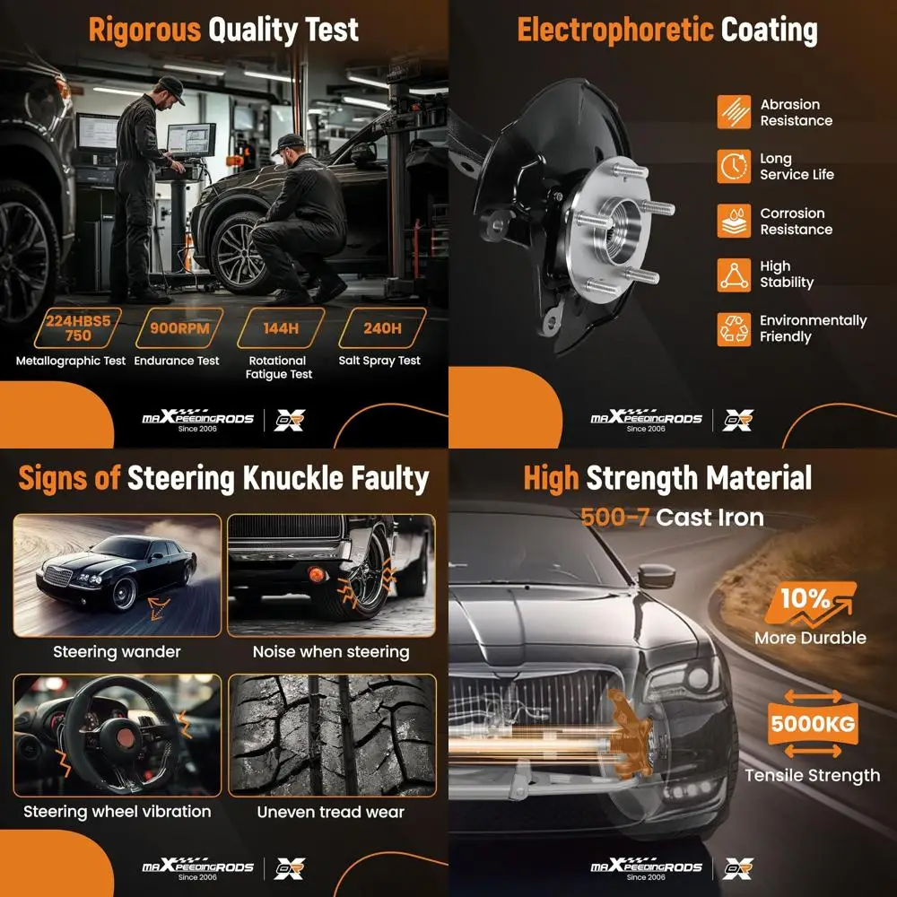 

maXpeedingrods Front Left Steering Knuckle & Wheel Hub Bearing Assembly Fit for Honda Civic 2012 1.5L L4 Engine, 2012-2015 1.8L