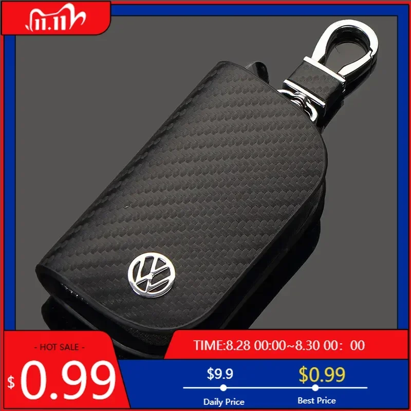 

Hub Caps Leather Car Key Cover Holder Keychain Case For Volkswagen Sharan Golf Passat Jetta Touareg Tiguan Polo Scirocco MK5 Acc