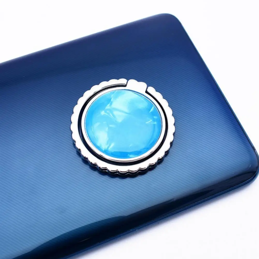 Soporte de agarre para teléfono con diseño de concha, hebilla de anillo para dedo, colorido