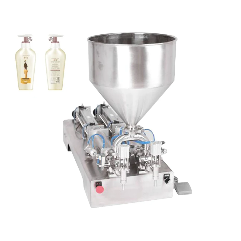 

Double Heads Paste Filling Machine 100-1000ml Fully Automatic Honey Nut Butter Semen Peanut Butter Filler ﻿