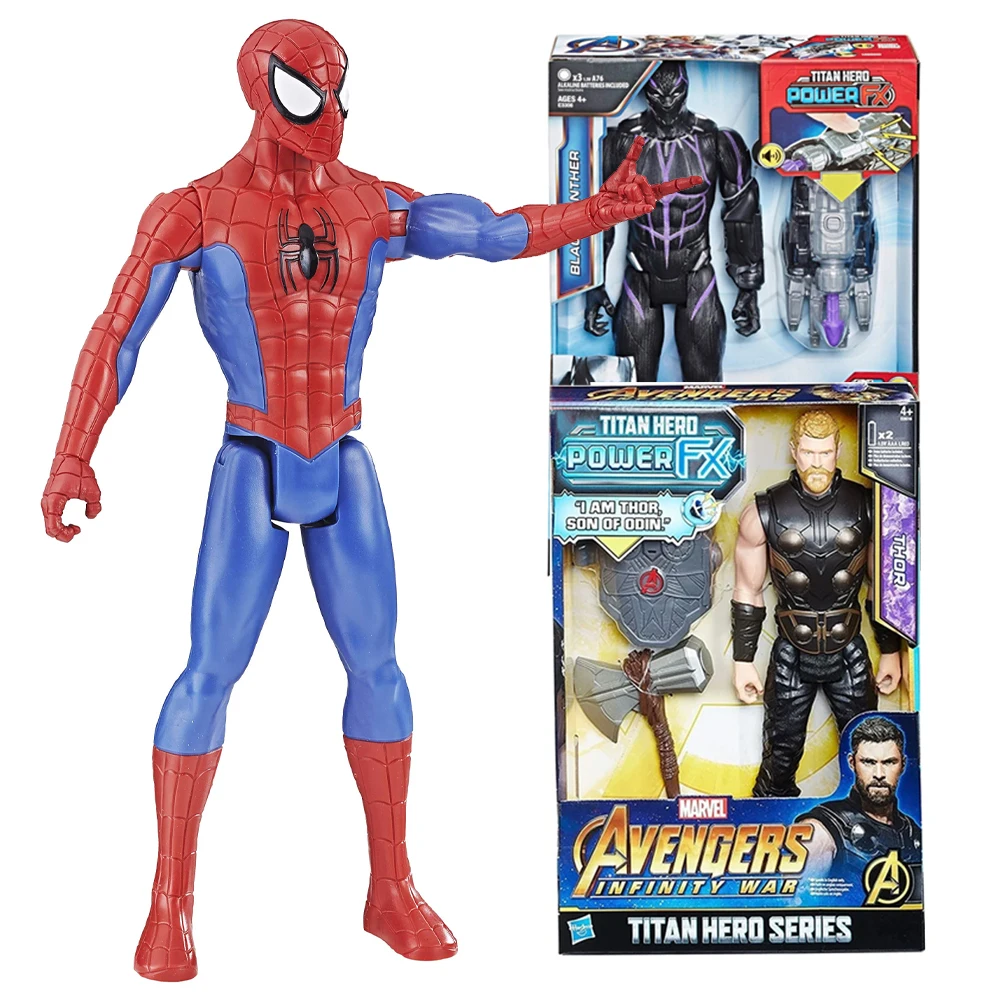 

Hasbro Marvel Titan Hero Black Panther Thor Ragnarok Figure with Power FX Pack Spiderman Toy for Birthday Gift E0616