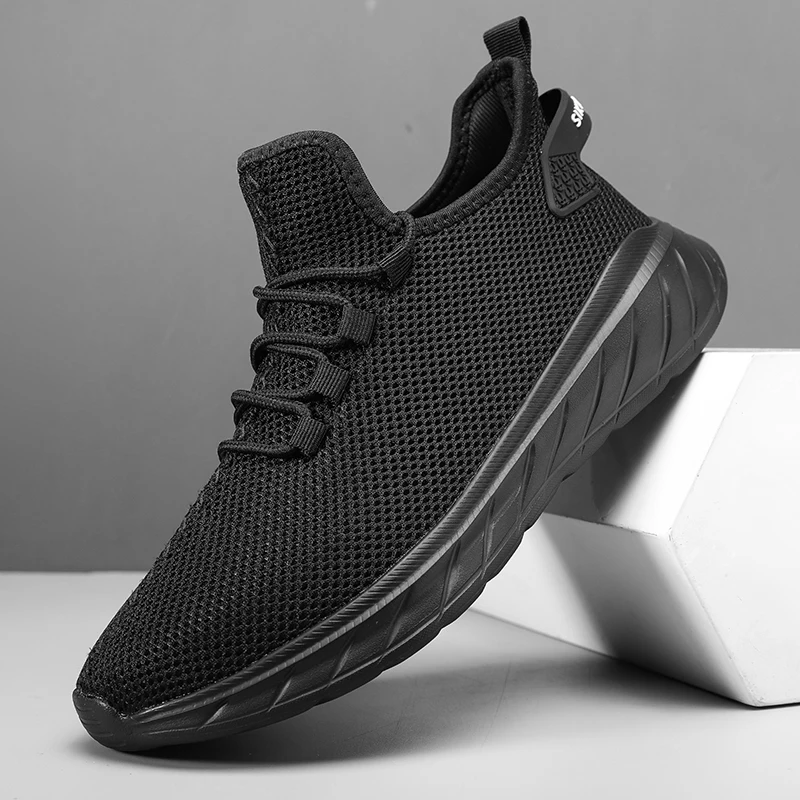 Men Sneakers Outdoor Casual Shoes Lightweight Breathable Men Running Shoes Soft Sole Cushioned Mesh Lace Up Plus Size 40-47