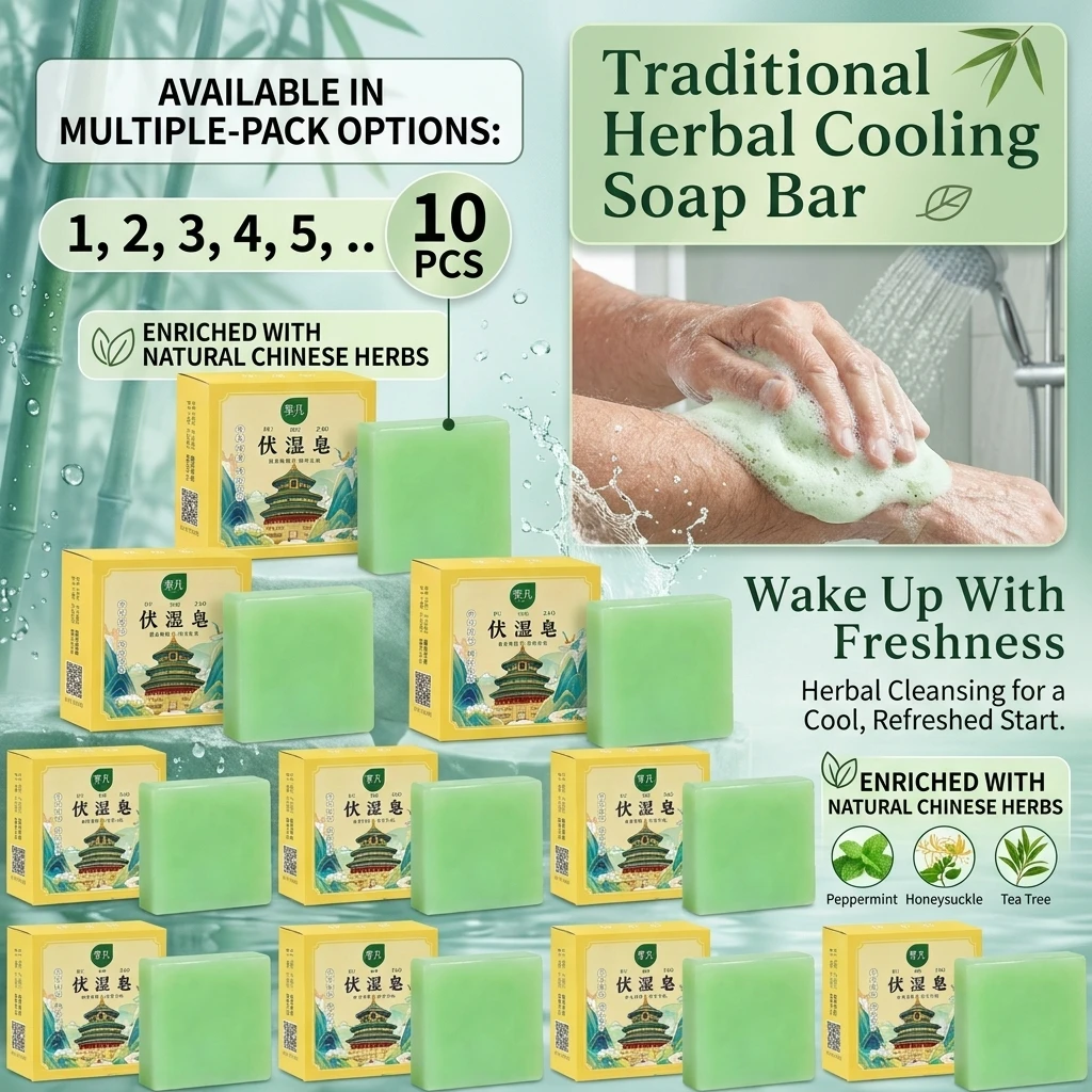 1/2/3/4/5/10PCS Ancient Craft Refreshing Herbal Bath Soap Bar Natural Cooling Plant Extract Mild Gentle Clean Summer Cleanser