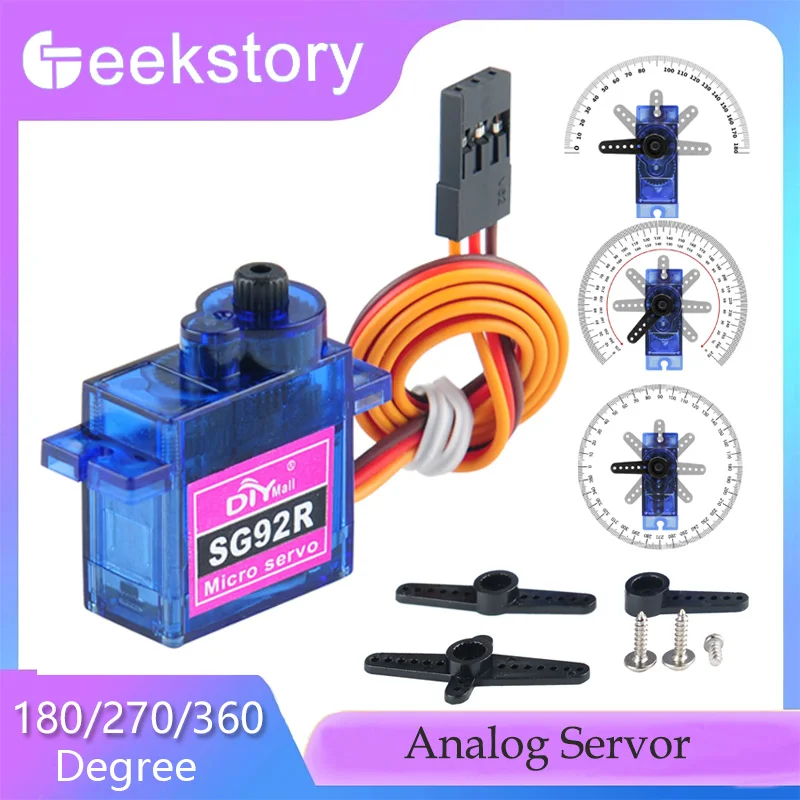 

Микроаналоговый сервер 1,8 кг, движение 180/270/360 градусов для радиоуправляемых самолетов, игрушечная модель «сделай сам», мини-мотор, сервировка
