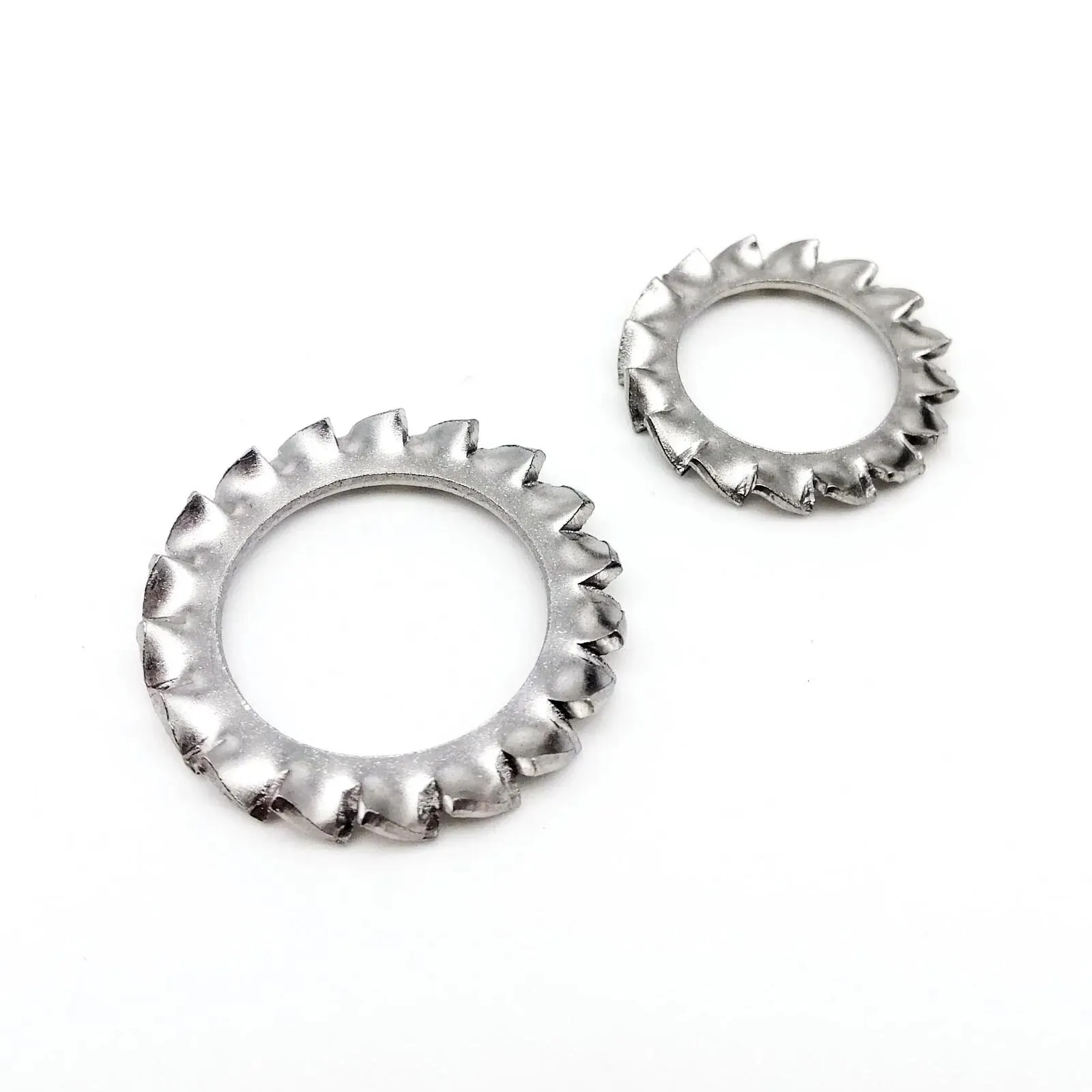 500pcs External Internal Toothed Serrated Lock Washer Gasket Mix M3 M4 M5 M6 M8 Assortment Kit Set Box 304 A2-70 Stainless Steel