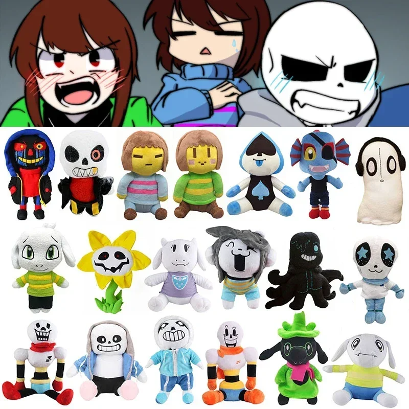Undertale Plush Toys Papyrus Frisk Chara Temmie Anime Stuffed Doll Chara Frisk Sans Peluches Decoration Birthday Christmas Gifts