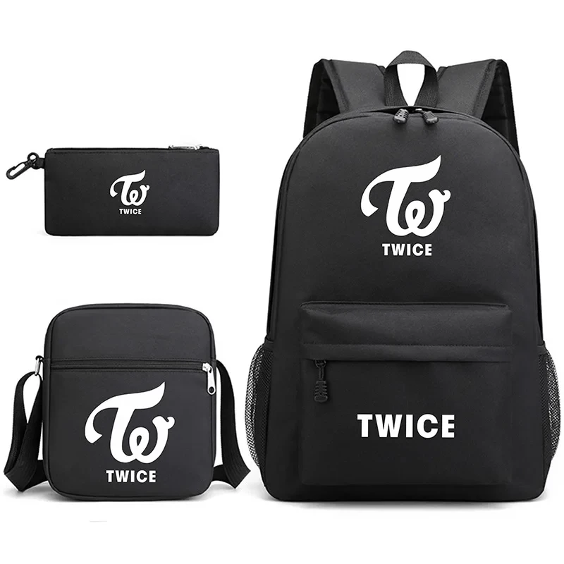 3 pezzi Set due volte zaini da scuola per bambini Nayeon Cool zainetto borsa a tracolla per studenti per sacchetti di matite per penne da ragazzo