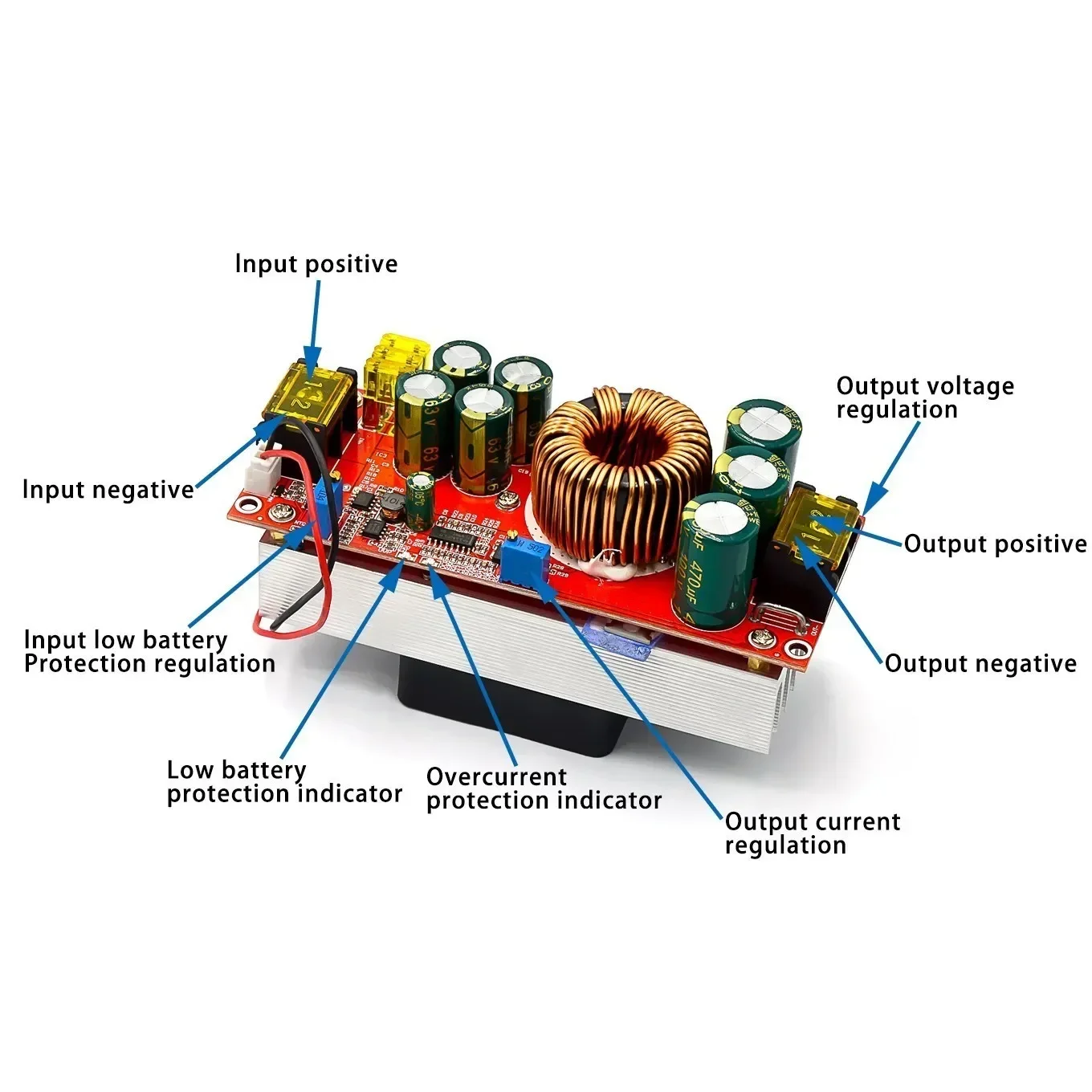 Convertitore boost step-up DC-DC da 1500 W da 10-60 V a 12-90 V 30A Modulo di alimentazione a corrente costante Convertitore di potenza di tensione driver LED