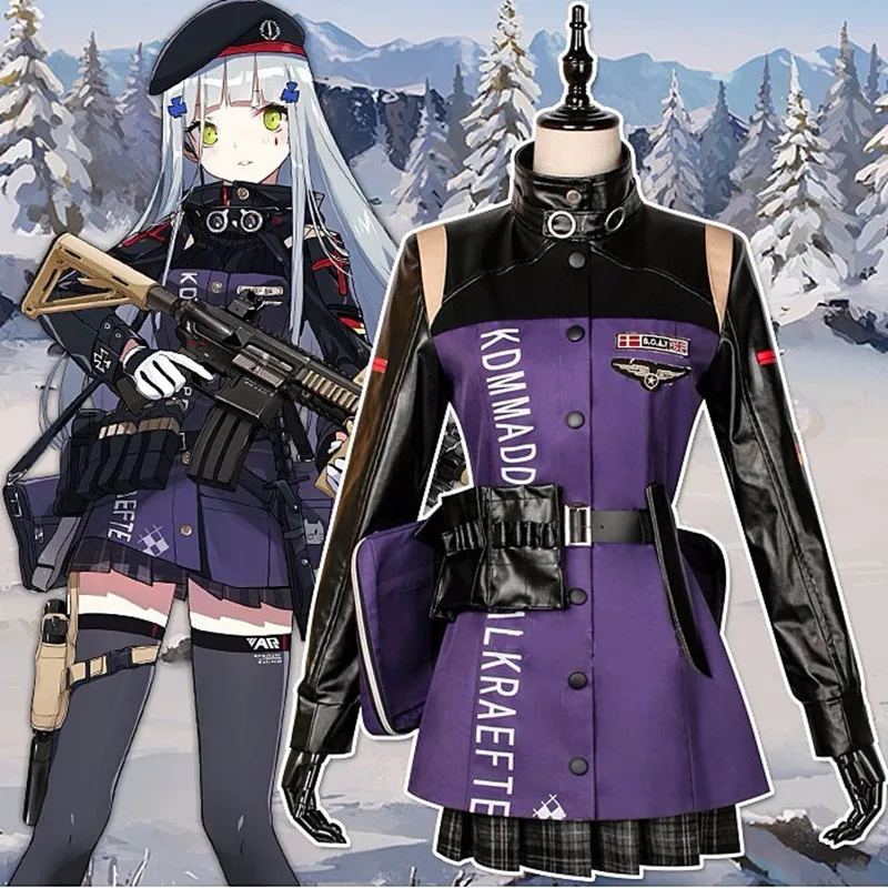 

Game Girls' Frontline hk416 Cosplay Costume clothes wig and bag set Halloween Carnival Party Outfit For Women Wigs and Shoes