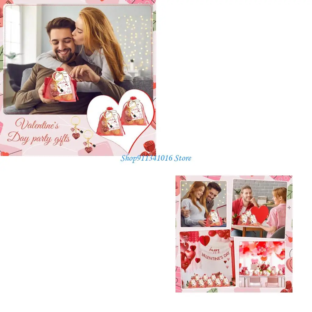Gói số lượng lớn Móc khóa trái tim dành cho quà lưu niệm sự kiện lãng mạn và phụ kiện trang trí