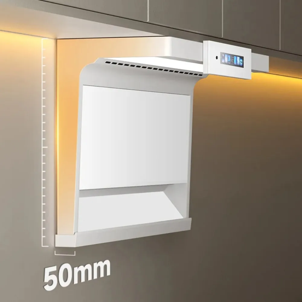 White Smart 7-Shaped Range Hood High Suction Power Top Side Double Suction Cooker Hood Automatic Cleaning Waving Start Stop image 3