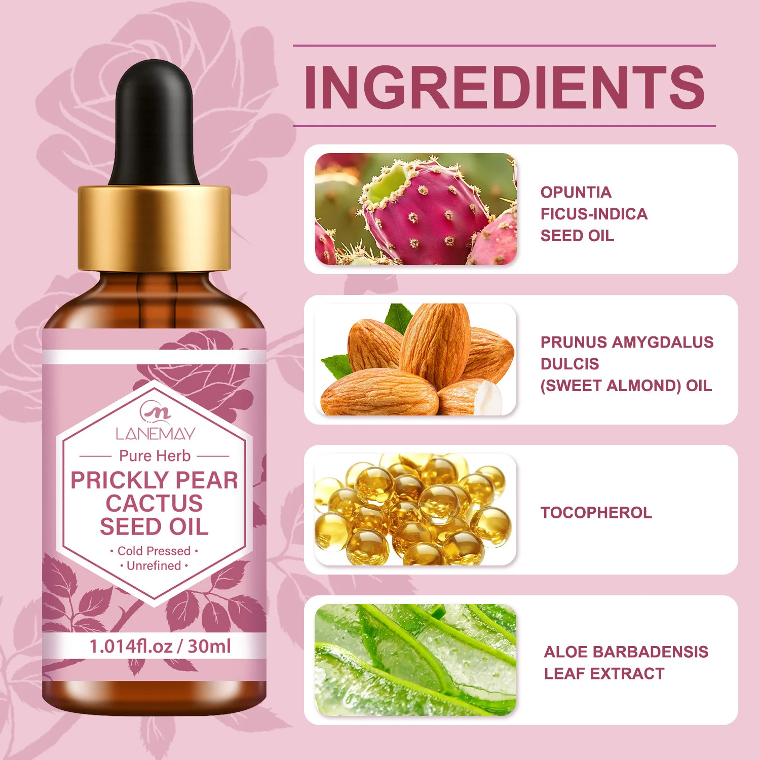 Pure Herb Prickly Pear Cactus Seed Oil – Cold Pressed, Unrefined Experience the Power of Pure Nature.