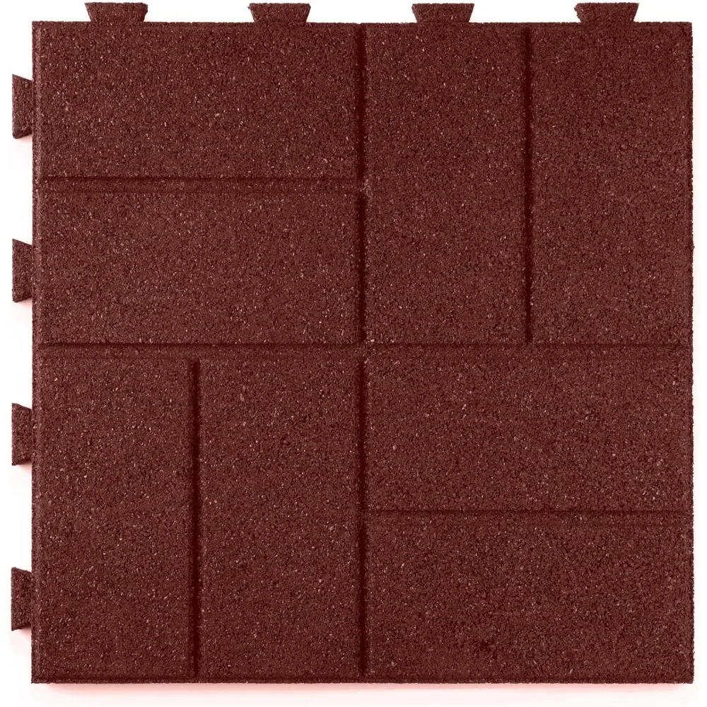 

Brick Rubber Interlocking Brick Garden Floor, 16X16 | Indoor and Outdoor Installation (red, 20 Pieces), Garden Floor