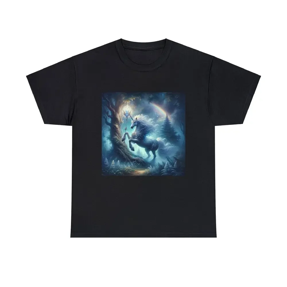 Mystical Unicorn Majestic Forest Fantasy Graphic Tee Magic Anime Graphic T-shirts Y2K Tops New Arrival Unisex Summer