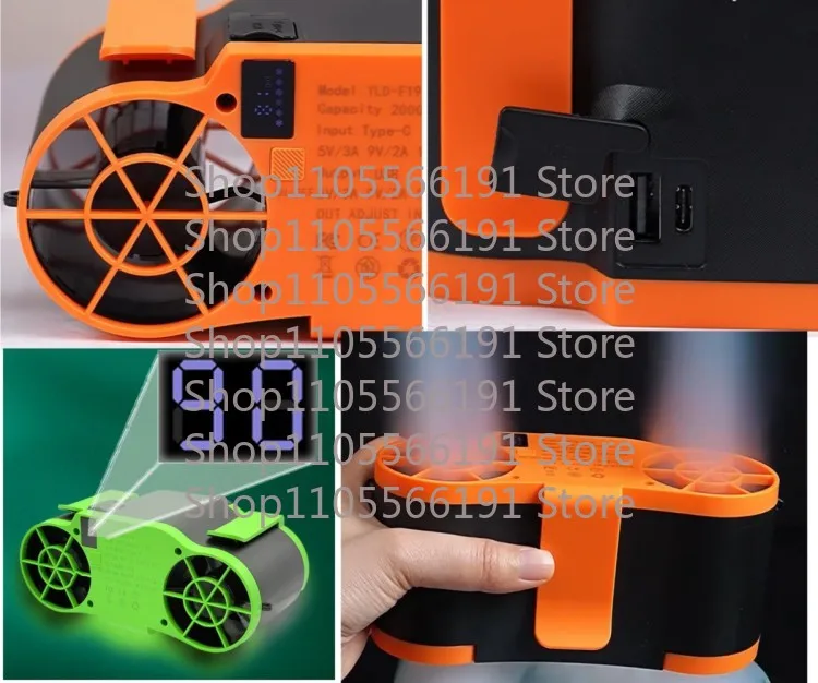 60000 Mah Waist Fan Double Trend Outdoor High Temperature Cooling Construction Site Neck Type