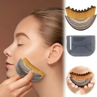 Portable Dry Facial Brush Soft Bristles Contoured Lymphatic Massage Tool Face Sculpting Device Home Spa Gentle Exfoliation Brush