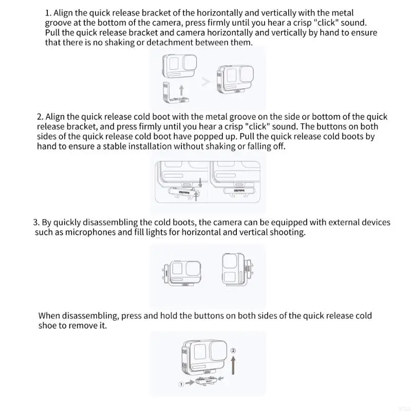 97QA Quick Release Mount for AcePro/AcePro2 Cameras Easy Detach Cold Shoe Adapter Quick Connect Cameras Accessories