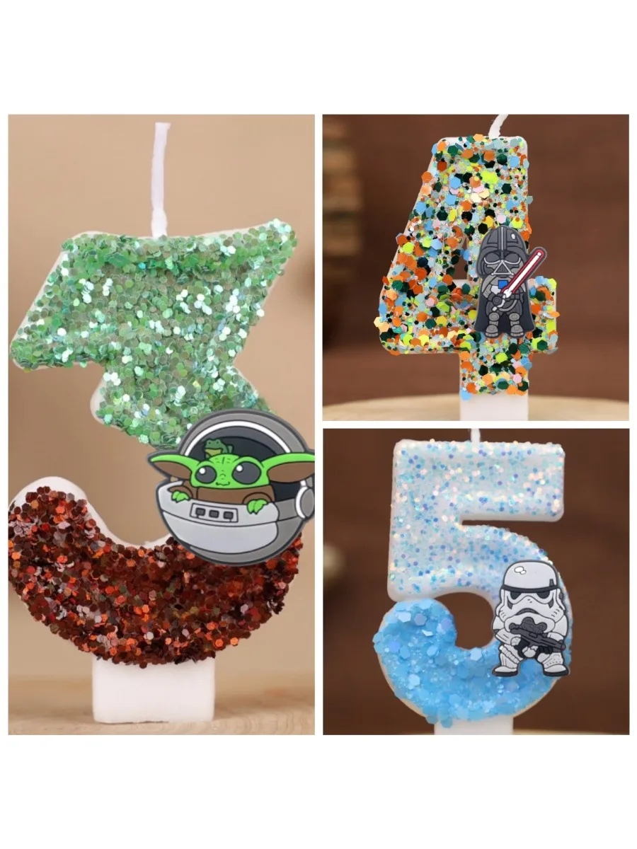 Film Alien Space War Thema Digitale Kerze Nummer 0-9 Kinder Geburtstag Kuchen Dekoration Lieferungen Cartoon Party Zubehör Liefert