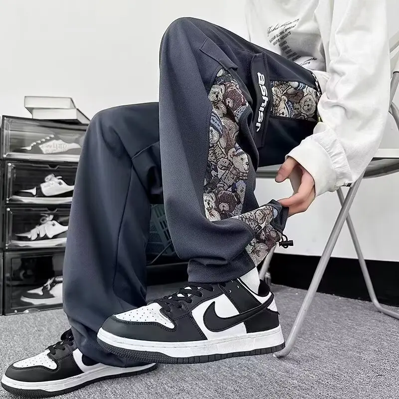 2023, wiosenne jesienne spodnie męskie Hip Hop Fashion Streetwear spodnie do biegania męskie dorywczo odzież męska spodnie dresowe z elastyczną talią męskie