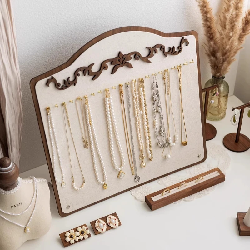

Retro Necklaces Stand Vertical Bracelet Display Shelf Large Capacity Pendant Storage Rack Exhibitor Organizers Showcases Props