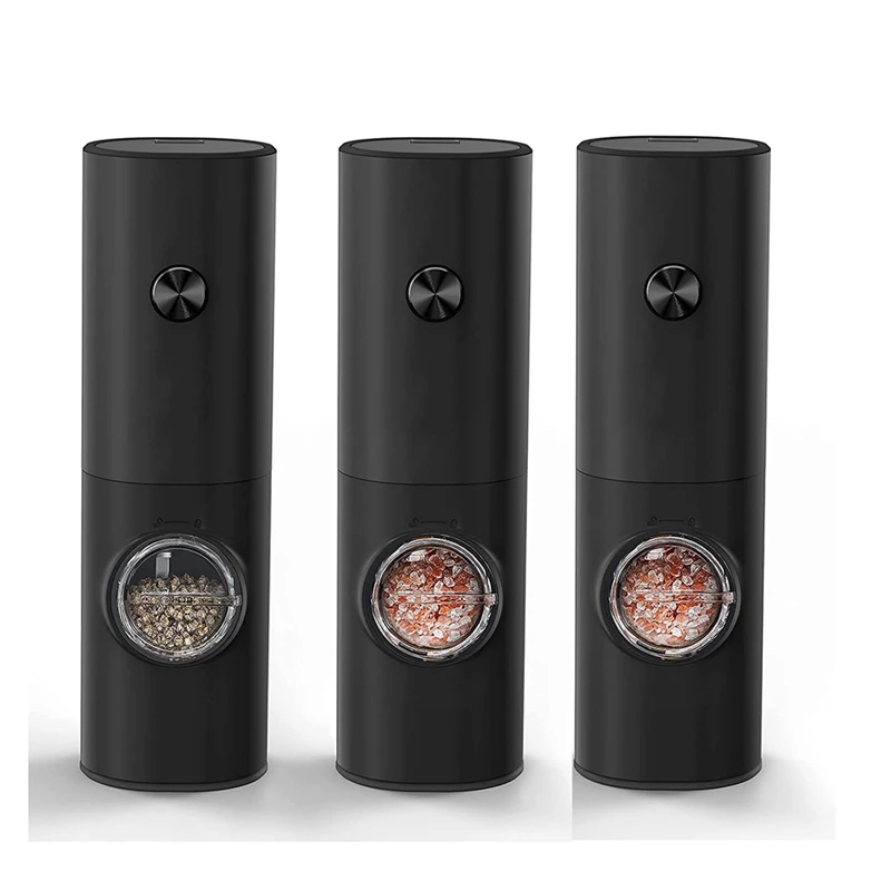 

3 Pack Battery Operated Automatic Salt And Pepper Grinder Set Mill Adjustable Coarseness Pepper Mill Plastic