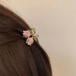 Mini Flower Hair Clip Headdress Tulip Hair Clip Female Headwear Small Hair Catch Bangs Top Clip Hairpin Shark Clip Claw