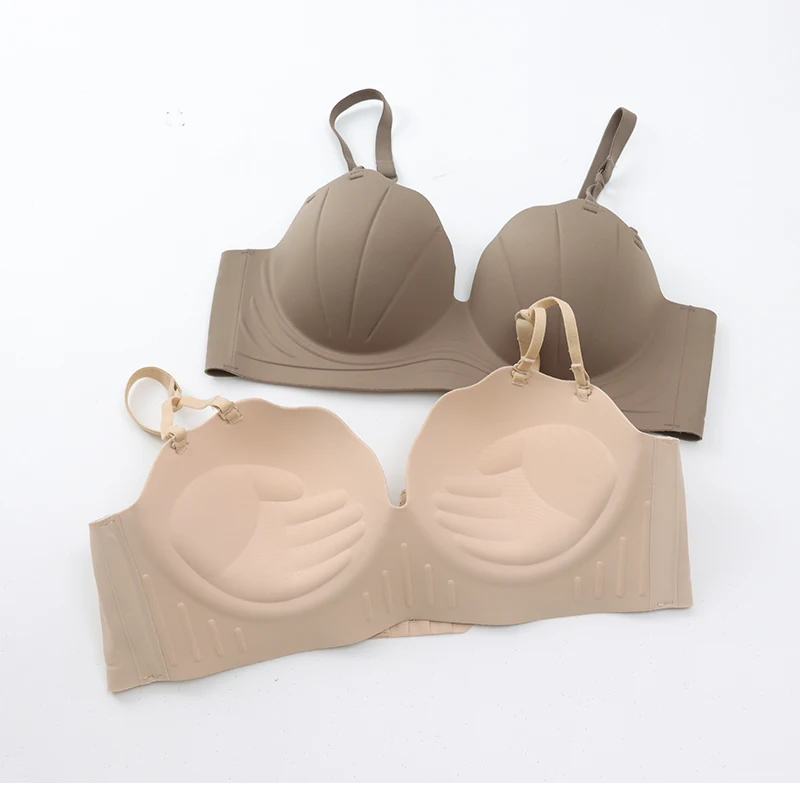 Sexy ladies bra soft cup glossy push-up bra