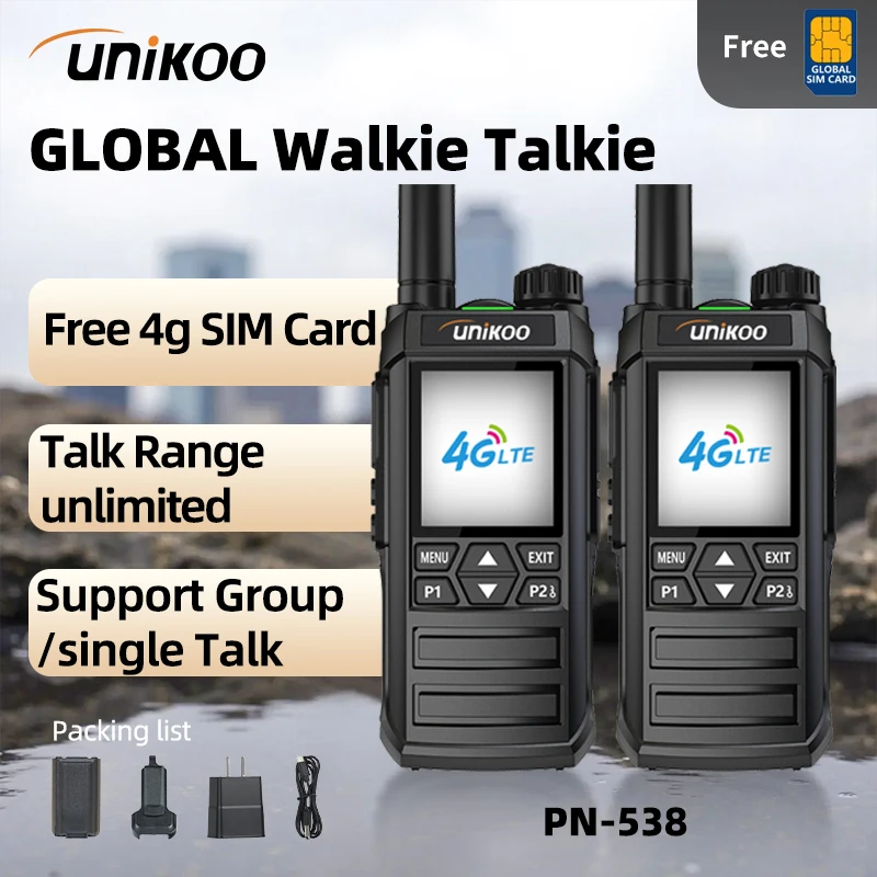 

Unikoo PN538 Walkie Talkie Global 4G Bluetooth 1.77" Screen 3000mAh Battery Type-C Charging free Sim Card Network Cell Phone