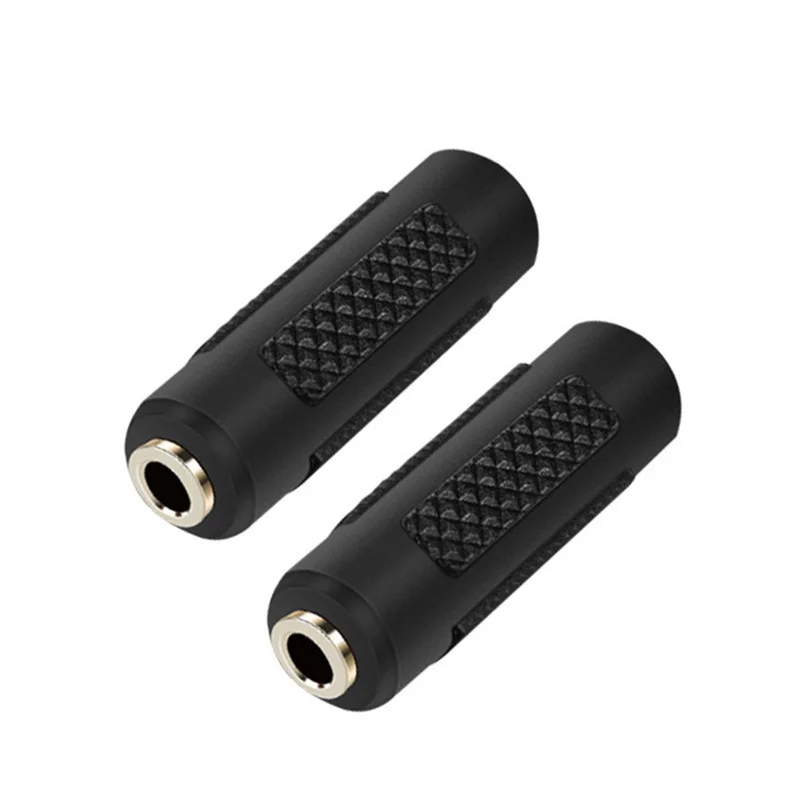 10-100Pcs Black 3.5mm Female to 3.5 mm Female F/F Audio Adapter Coupler Metal Connector for Computer TV DVD CD MP3 MP4 Phone