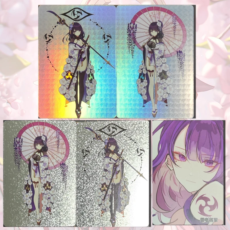 

Anime Goddess Story Raiden Shogun Umbrella series DIY homemade flash card ACG boy Toy collection Birthday Christmas gift