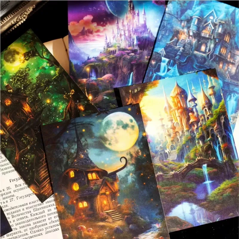 30Pcs vintage material paper fantasy territory handbook decorative collage bottoming notepad message package Scrapbook 170*105mm