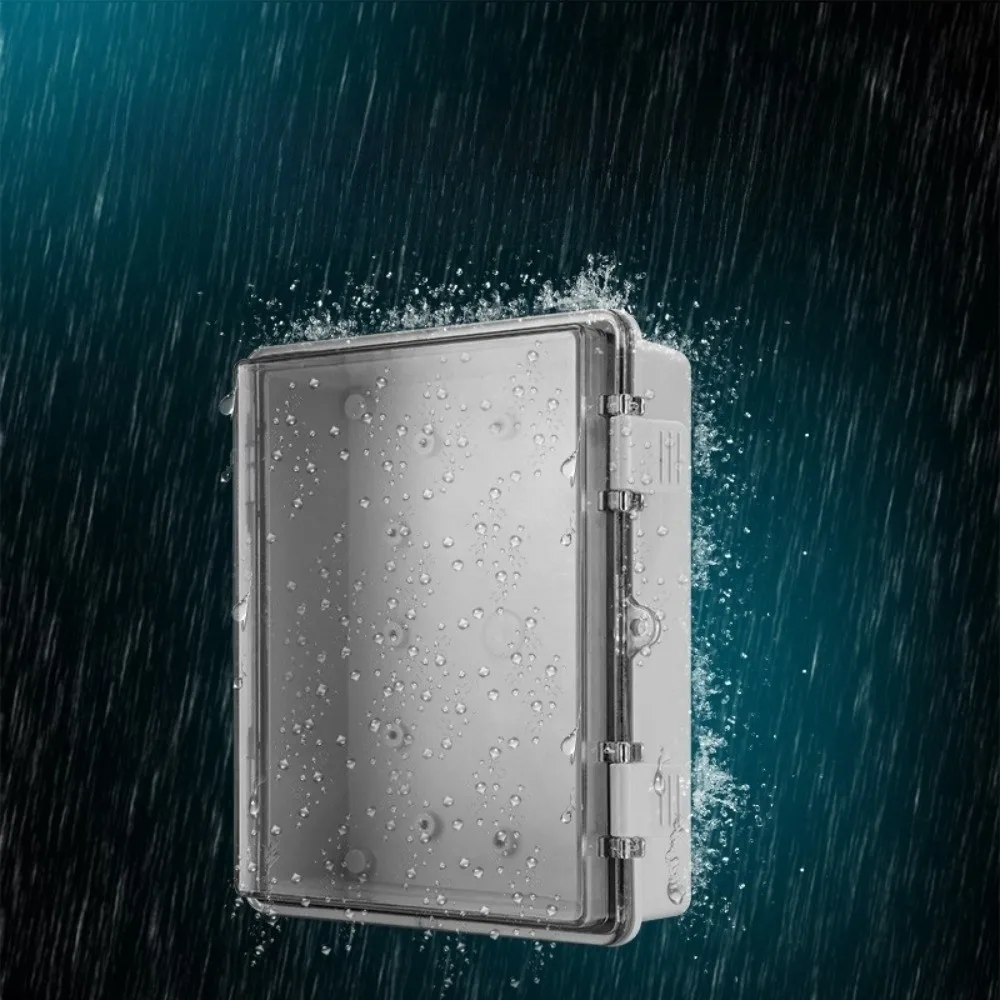 Outdoor Sealed Electrical Plastic Enclosure ABS with Hasp Distribution Box IP66 Waterproof Transparent Cover