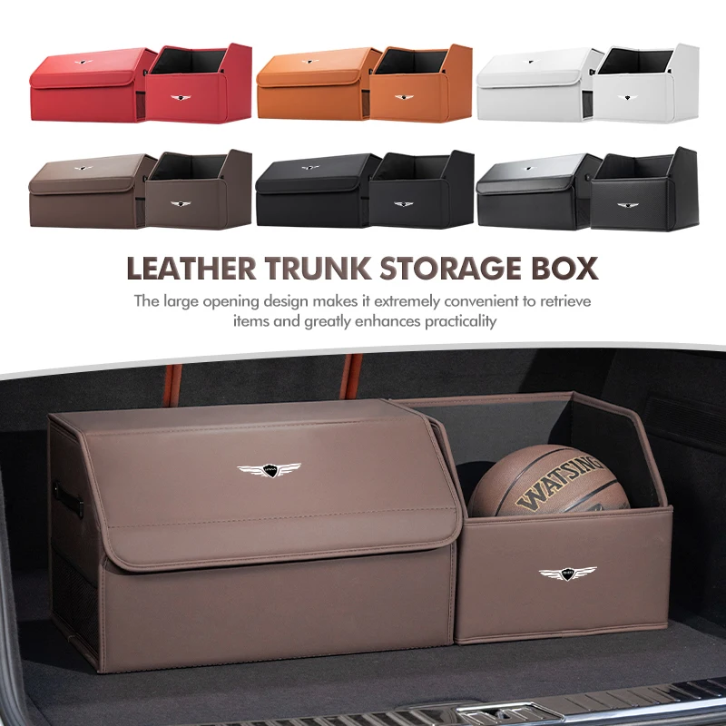 Кожаный ящик для хранения в багажнике автомобиля, складной многофункциональный инструмент для поддержания порядка GENESIS G80 G70 G90 GV80 G60 G90 GV60 G60 X